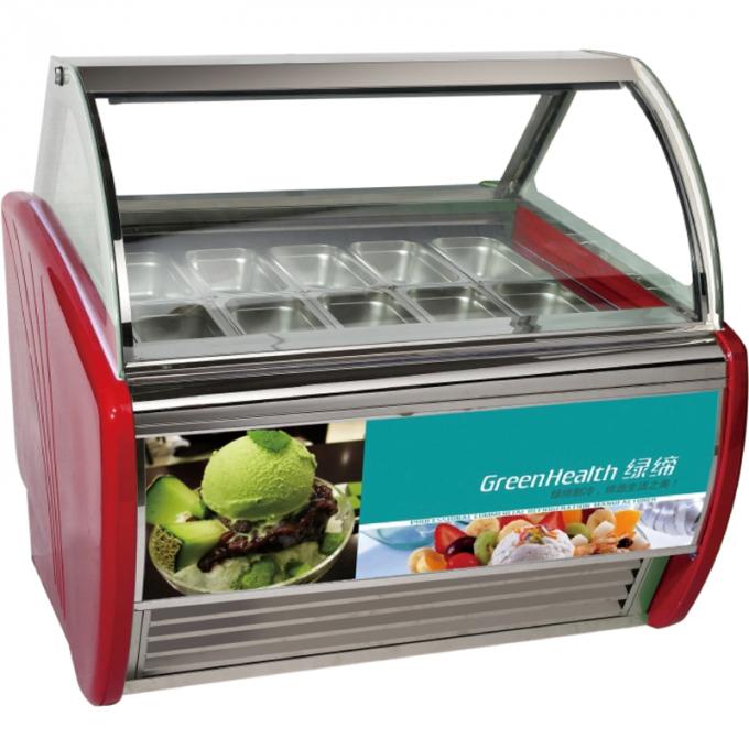 10 Containers Ice Cream Showcase Freezer With Danfoss Under Bottom