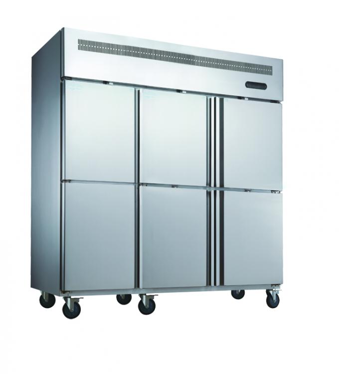 Commercial Stainless Steel Upright Freezers 6 Doors For Restaurant