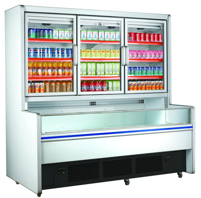 Combination Freezer With Glass Door , 1600w Commercial Display Energy Efficiency Cooler