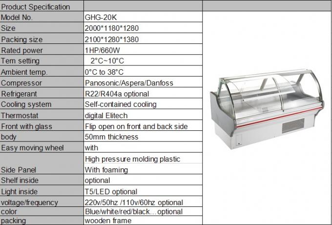 Self Contained Deli Food Display Refrigerator , Meat Display Counter Rear Counter