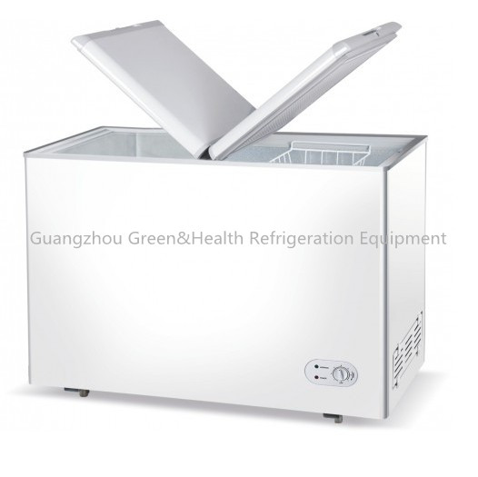 Hard Top Deep Stainless Steel Chest Freezers Folding Double Door
