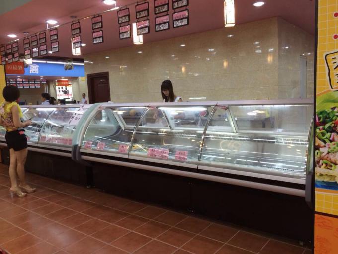 2m White Meat Display Cooler Deli Display Refrigerator For Meat Shop