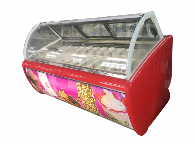 Large Ice Cream Display Freezer / Gelato Mini Countertop Continuous