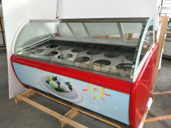 Small Glass Chest Showcase Low Power Consumption , Nestle Ice Cream Freezer