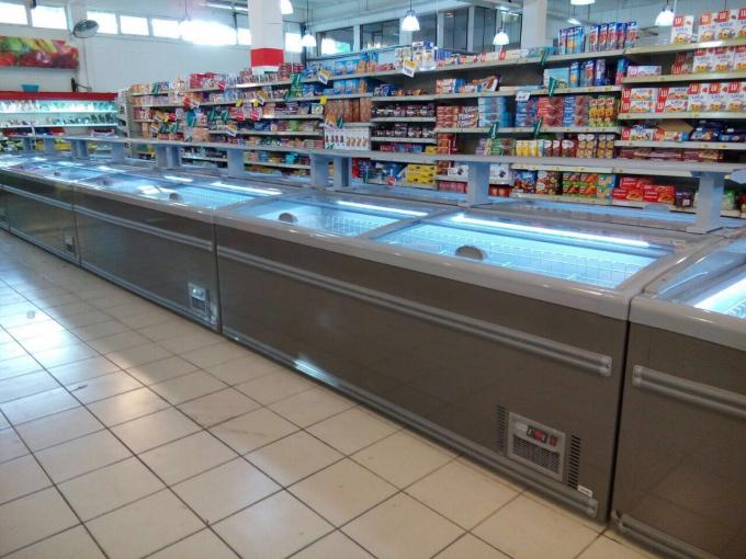 Refrigerated Display Supermarket Island Freezer For Bread European Style