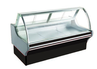 Curved Glass Cooked Food Freezer Deli Display Fridge / Cooler Length Optional