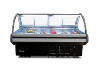 Curved Glass Cooked Food Freezer Deli Display Fridge / Cooler Length Optional