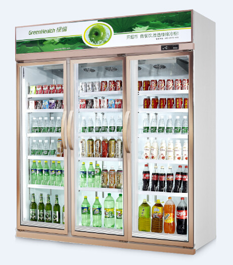 Upright Cooler Commercial Glass Door Refrigerator Cold Drink Display Beverage Display