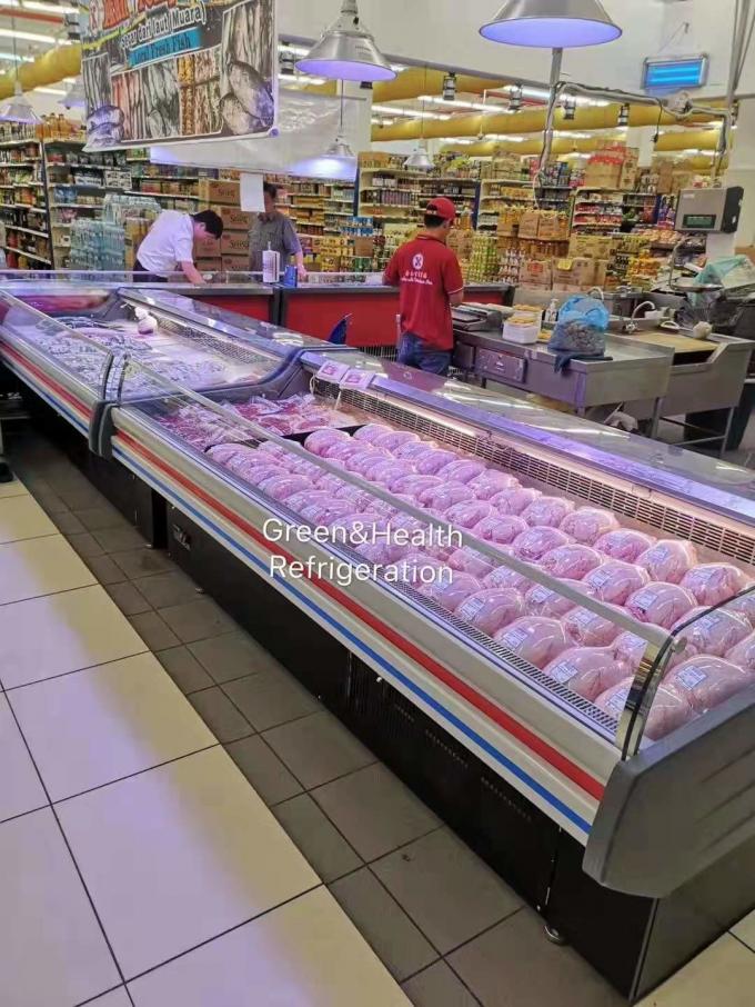 800L Horizontal Fish Meat Open Display Freezer For Butchery Shop