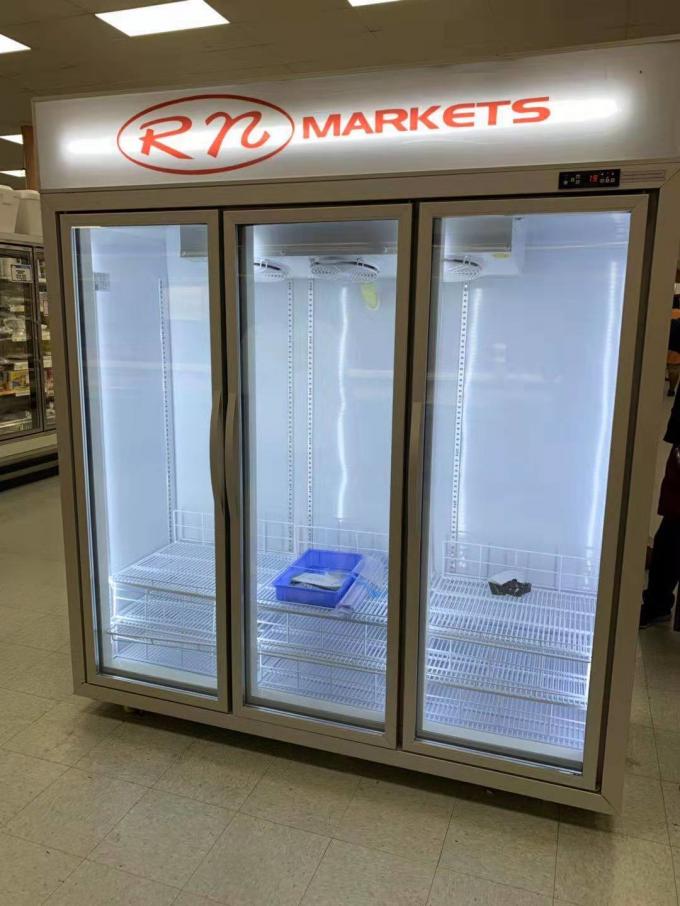Commercial Upright Ice Cream Glass Door Freezer With 5 Or 18℃ 1220L
