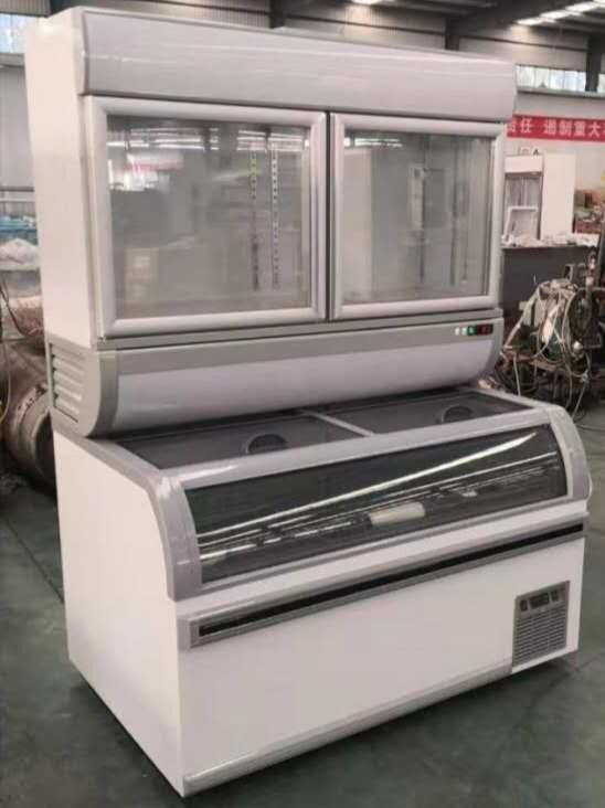 Dual Temperature Upright Combination Freezer With Top Sliding Door