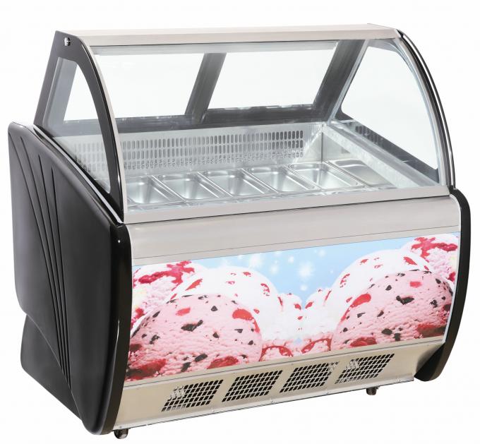 10 Containers Ice Cream Showcase Freezer With Danfoss Under Bottom