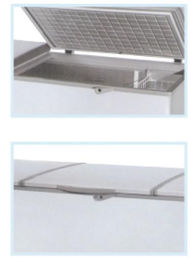 Deep Chest Freezers Red Solid Door Lockable Key For Meat / Seafood