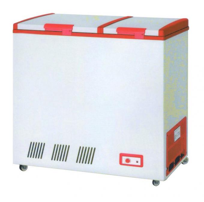 Deep Chest Freezers Red Solid Door Lockable Key For Meat / Seafood