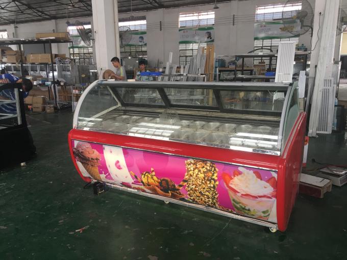Large Ice Cream Display Freezer / Gelato Mini Countertop Continuous