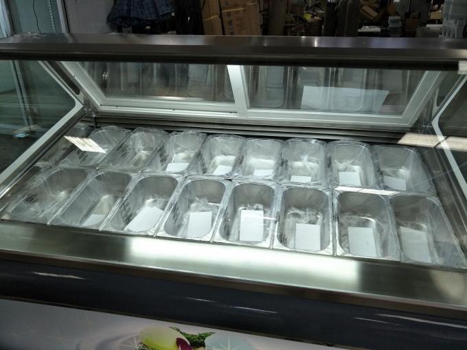 Tabletop Glass Door Ice Cream Display Cooler Showcase 1730*1130*1250mm