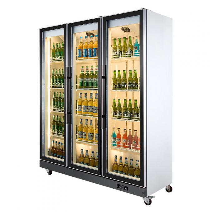 1200L Commercial Display Freezer Five Layer Black Swing Glass Door