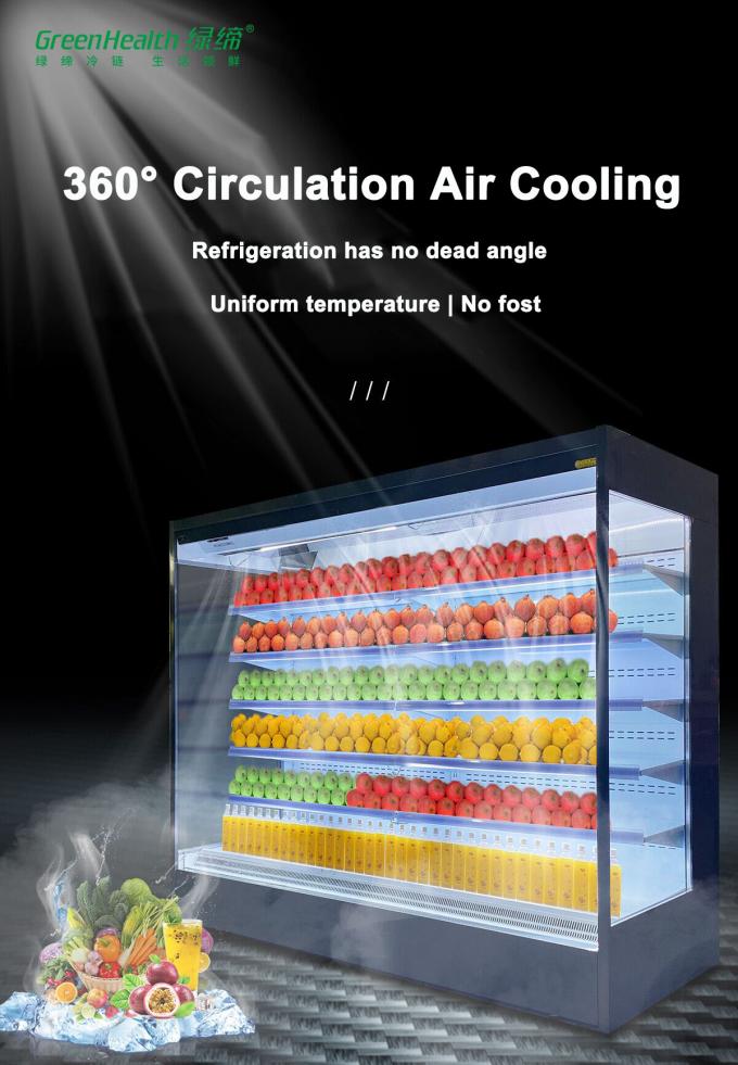 Low Power Consumption Multi Deck Open Cooler Commercial Refrigeration