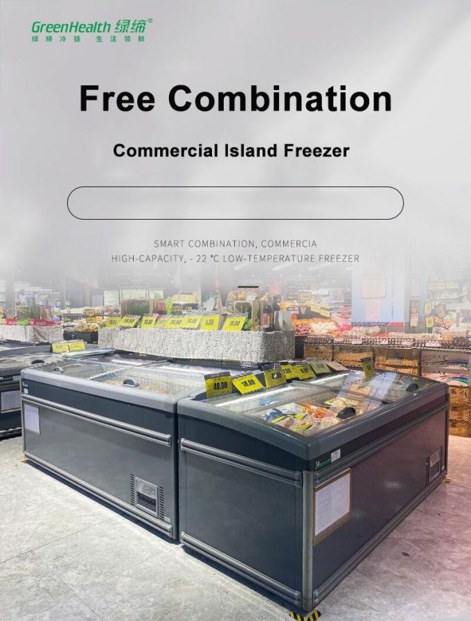 Chest Freezer Automatic Defrosting Refrigeration Equipment Supermarket Island Freezer