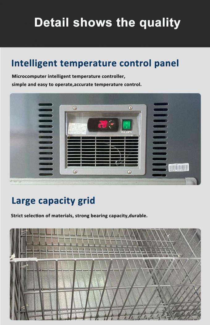 Chest Freezer Automatic Defrosting Refrigeration Equipment Supermarket Island Freezer