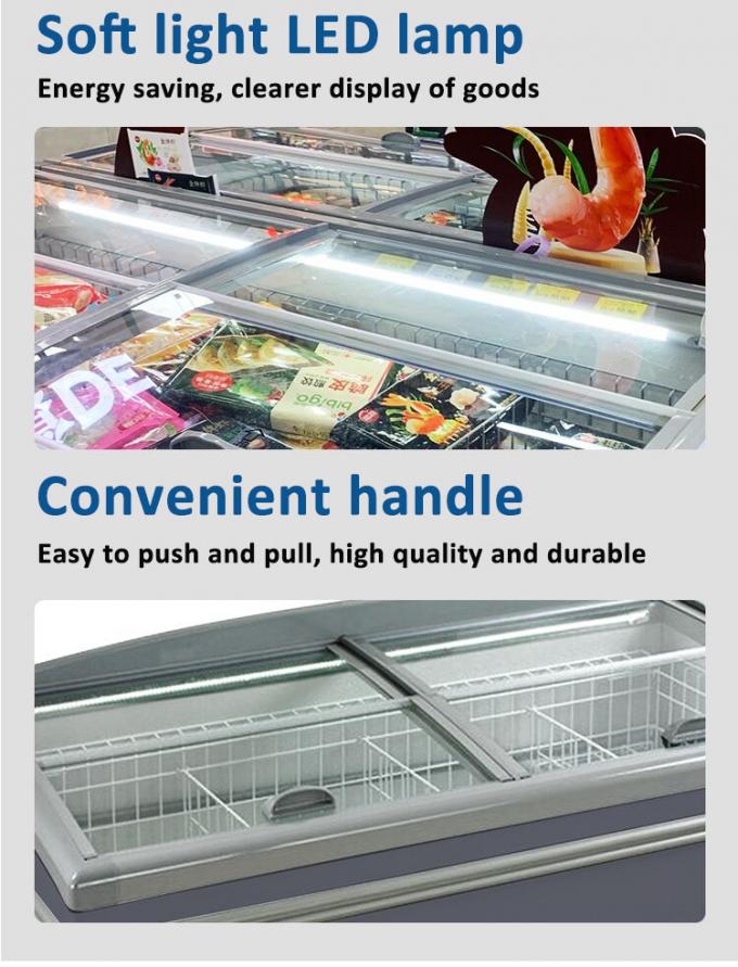 Chest Freezer Automatic Defrosting Refrigeration Equipment Supermarket Island Freezer