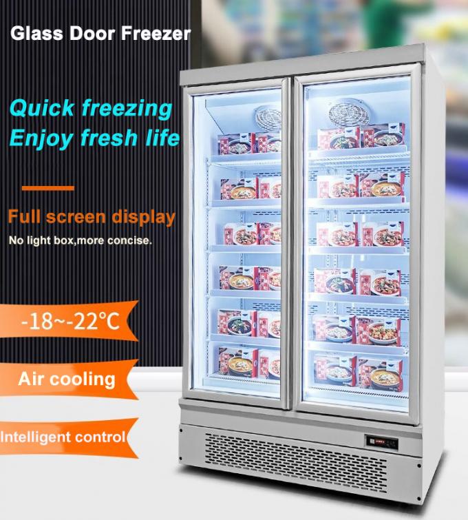 Glass Door Commercial Display Freezer Factory Custom 5 Layer Adjustable
