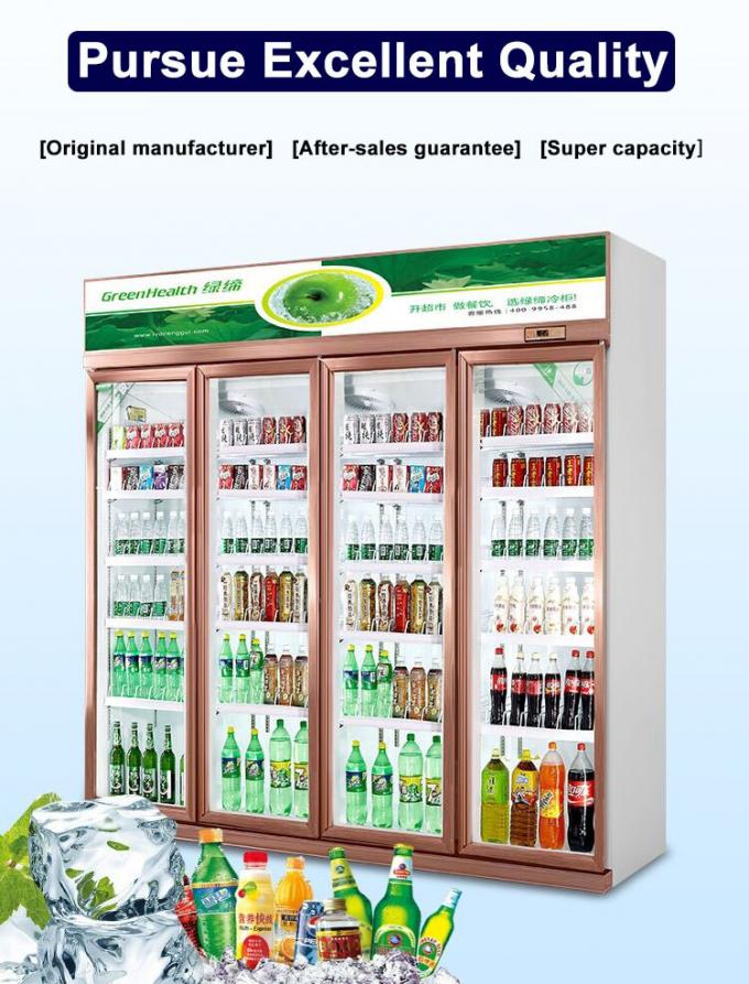 High Efficient Upright Display Fridge For Supermarket / Shopping Mall