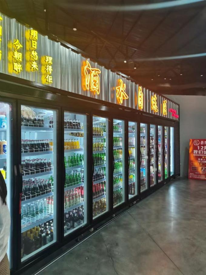 Deluxe Split Vertical Supermarket Refrigerating Display Fridge