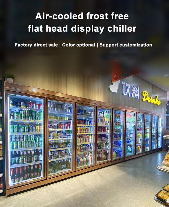 Deluxe Split Vertical Supermarket Refrigerating Display Fridge