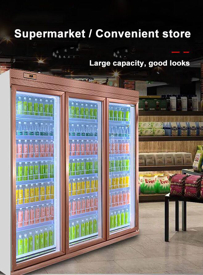 Deluxe Split Vertical Supermarket Refrigerating Display Fridge