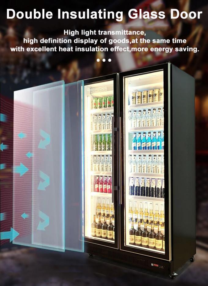 Glass Door Beer Fridge Drink Beverage Cooler And Chiller With Colorful LED