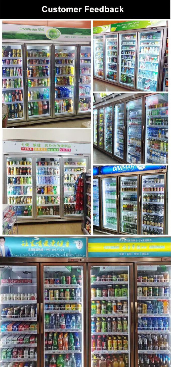 452L Commercial Beverage Cooler LED Light No Frost Vertical Juices