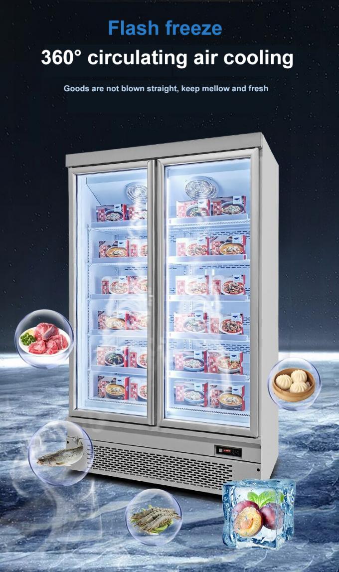Commercial Upright Display Freezer 444L 750w Bottom Mount