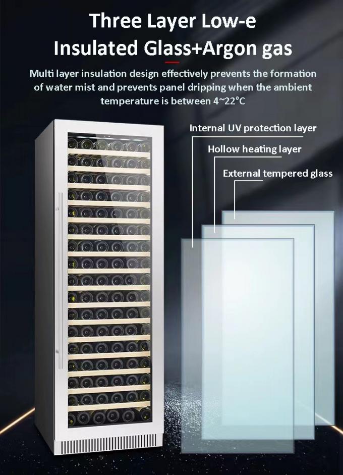 110V/60Hz Double Glass Door Wine Cooler With R600 Refrigerant