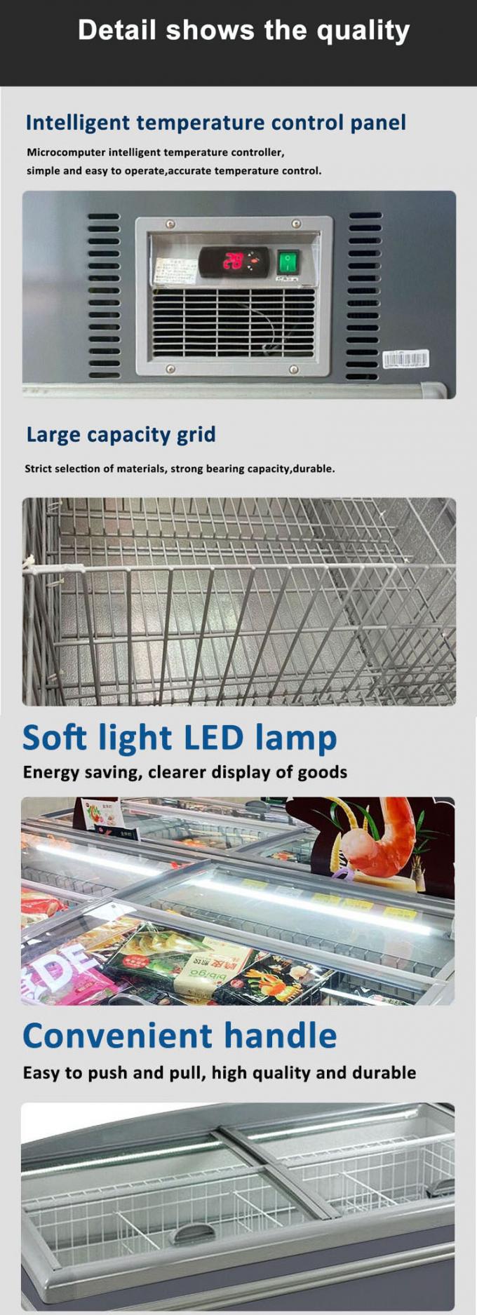 Window Freezer Refrigerated Showcase Commercial Cooler Frozen Food Display Freezer ...