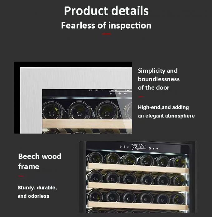 ETL Certificate LD-60D Black Dual Zone Wine Display Cooler With ...