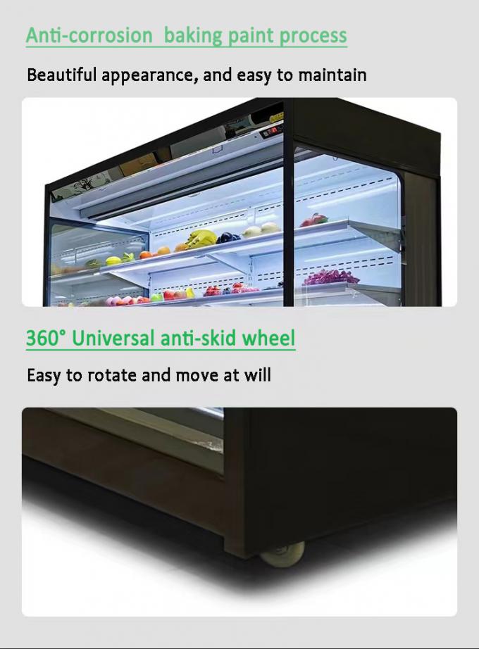 LED Supermarket Display Chiller With 4 Shelves And 5 Display Areas