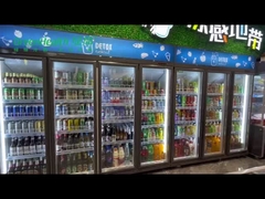 Upright Supermarket Commercial Glass Door Refrigerator Visicooler Showcase For Juice