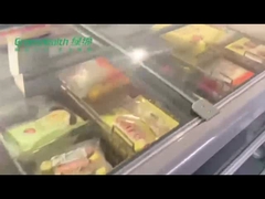 Top glass sliding door mobile deep chest freezer single temperature island display freezer