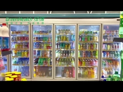 Large Supermarket Commercial Vertical Glass Door Refrigerator Remote Type