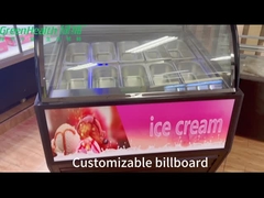 Energy Saing 12 Pans Ice Cream Showcase / Ice Cream Display Cabinet 60Hz