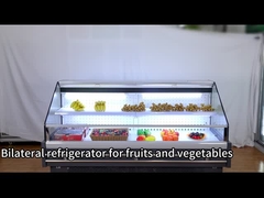Fruits Shop Store Double Sides Display Chiller For Foods Vegetables Large Capacity