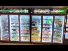 Green & Health Chain Store Glass Door Freezer For Frozen Food With Fan Cooling
