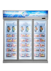 3 Doors Upright Commercial Display Freezer -22°C Fan Cooling With Automatic Defrost