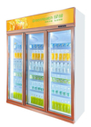 Customize Champagne Gold Commercial Display Cold Drink Freezer For Restaurant / Supermarket