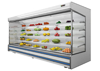 Low Noise Store Vegetable Multideck Open Chiller With Glass Door Easy Moving Wheel