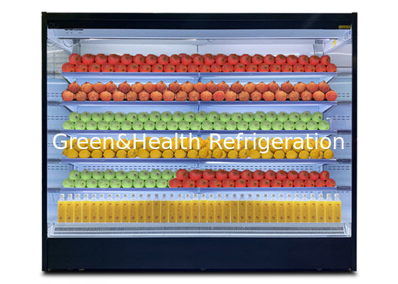 2.5 Meter Commercial Upright Open Display Chiller Dual Air Channel System