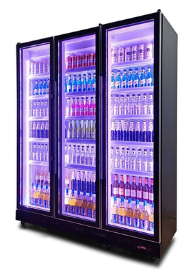 High Level Full Glass Soft Drink Display Cooler , Pub Soft Drinks Display Fridge