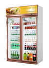 Air Cooling Glass Door Beverage Cooler Supermarket Refrigerator 5 Layers