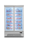-18~-22 Glass Door Commercial Upright Deep Freezer For Restaurant LED Lighting